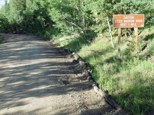 GDMBR: Our Warning, Steep Grades ahead, they are much more fun to ride downhill.